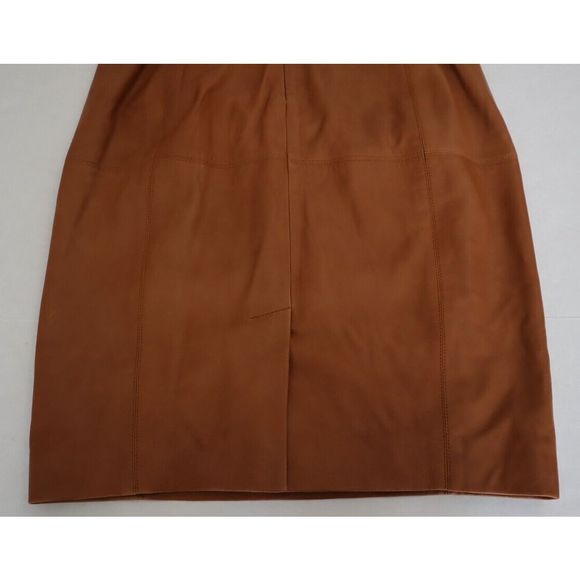 Lauren Ralph Lauren Women Sz 6 Brown Lamb Leather Sleeveless Sheath Dress $595 - Picture 9 of 13